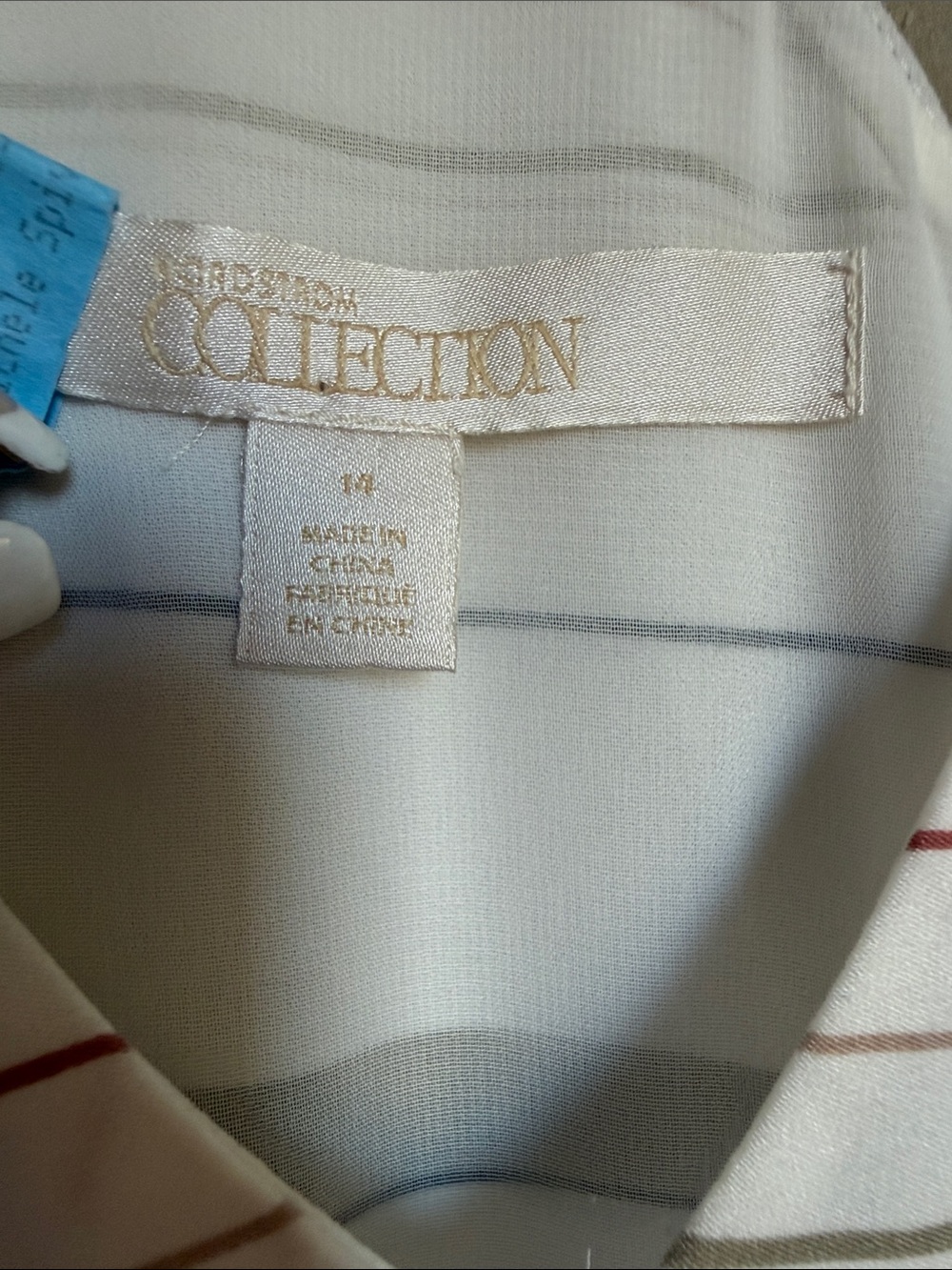 Nordstrom Collection Silk Striped sharkbite hem size 14 - Picture 6 of 10